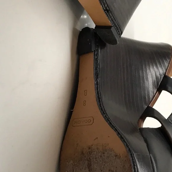 Women shoes black/brown size 8 coach wedges - Picture 10 of 13